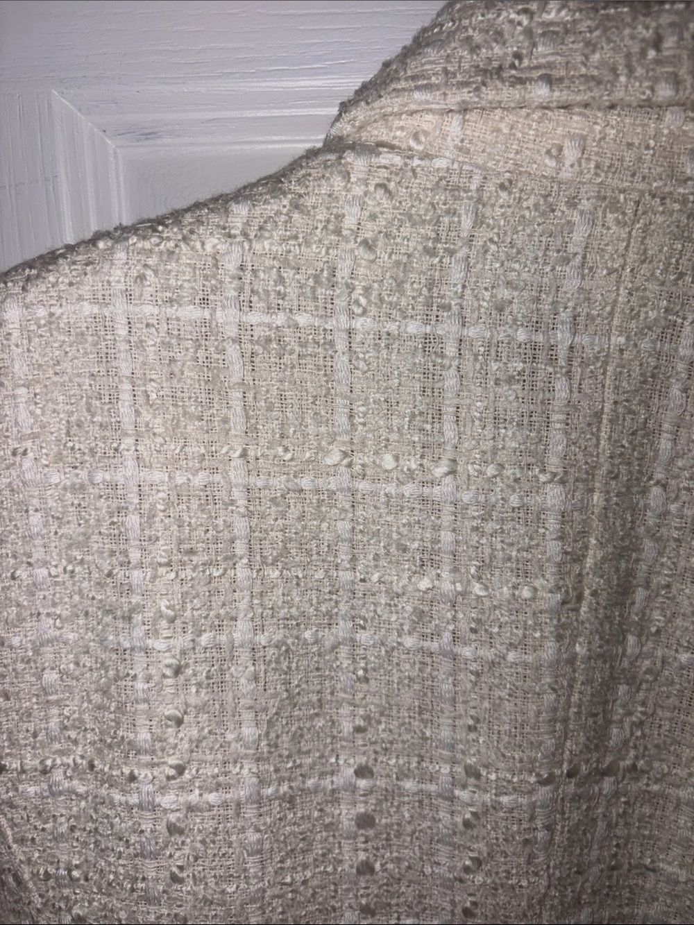 Zara Cream Bouclé Double-Breasted Blazer with Gold Buttons - Picture 9 of 11